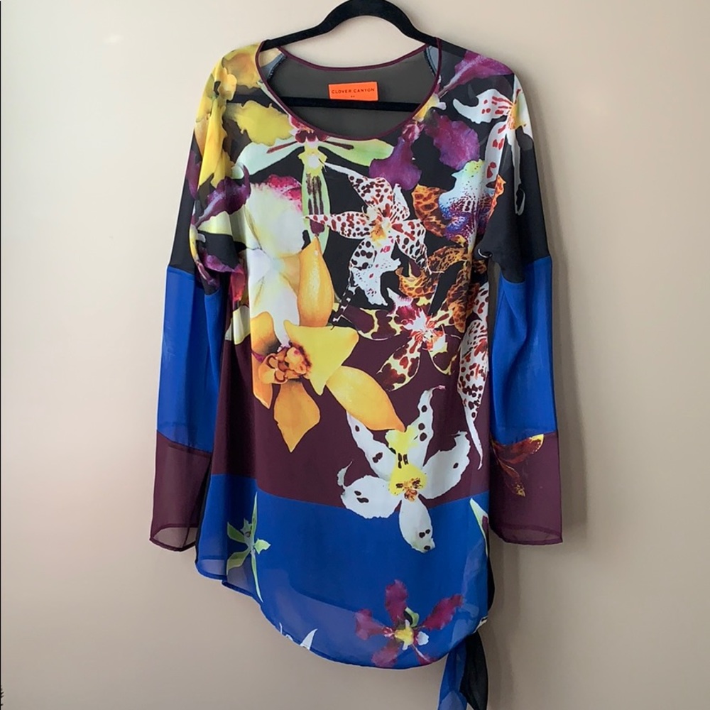 Clover canyon sheer orchid blouse sz lg